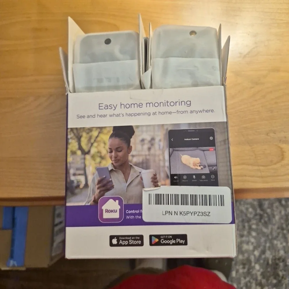 Roku White Indoor Wired Camera Twin Pack